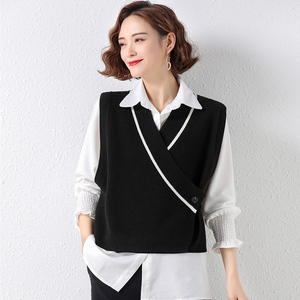 马甲针织背心女冬季外穿时尚内搭春秋洋气2021年新款毛线坎肩叠穿