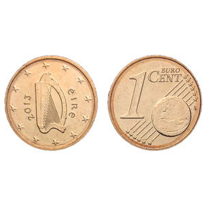 【欧洲】爱尔兰1欧分 全新未流通 外国硬币 年份随机 km#32