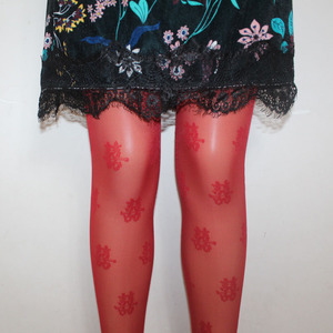 双喜红色丝袜网红同款喜庆蕾丝提花连裤袜女洞房花烛丝袜薄款透肉