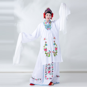 戏服装女花旦京剧古装演出衣服戏曲服装戏剧戏服白色昆曲牡丹亭