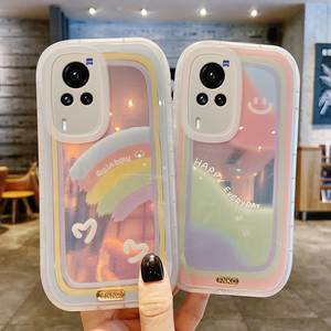 爱心彩虹笑脸适用于vivox60手机壳全包防摔x50女款vovox60pro新款曲面