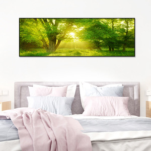 卧室壁画床头挂画单幅横版有框墙画风景现代简约宾馆酒店室内装饰