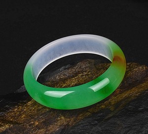 000人付款淘宝缅甸a货翡翠玉石黄翡白底青带翠福禄寿三色翡翠手镯玉镯