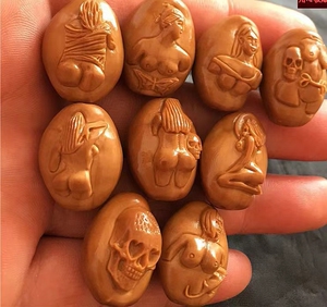 生命之源双面美女生命源旺财升职加薪神器橄榄核雕个性文玩手串链