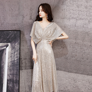 晚礼服女宴会气质轻奢小众高端高级感年会金色晚会生日派对连衣裙