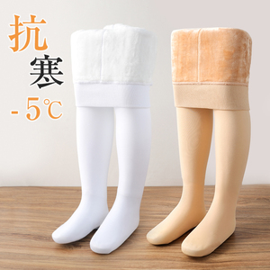 女童打底裤秋冬季光腿神器白色加绒舞蹈袜打底袜儿童加厚款连裤袜
