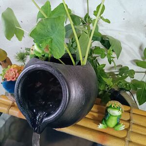 老式仿真陶罐瓦罐水缸循环流水摆件鱼池循环增氧庭院diy造景搭配