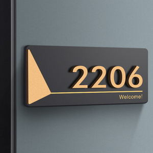 酒店房间号宾馆包厢门号数字贴轻奢公司办公室门牌门贴个性创意标识牌