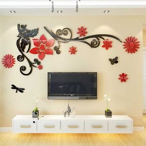 电视背景墙贴纸花藤