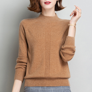 半高领毛衣女2020年新款宽松纯色针织打底衫秋冬加厚内搭羊绒衫女