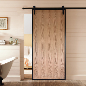 科勒木门黑边框谷仓门卫生间滑动门实木复合烤漆门推拉移门吊轨门