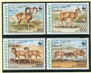 阿富汗  1998  WWF  濒危保护动物  羚羊  外国邮票4全新