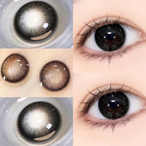 咕咕黑美瞳女小直径自然纯欲黑色女半年抛隐形盒眼镜2022新款婴儿