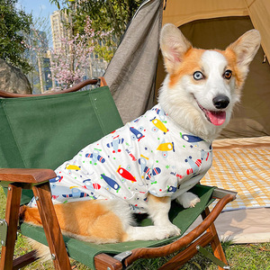 柯基衣服夏季薄款中型犬幼犬夏天透气居家睡衣防掉毛宠物狗狗夏装
