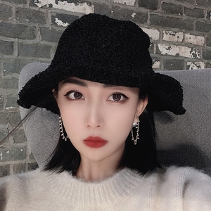 渔夫帽女日系帽子女秋冬天韩版潮网红款黑色ins风百搭秋冬季盆帽