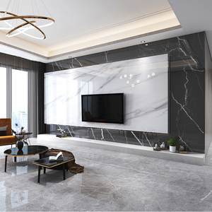 悬空大板电视背景墙瓷砖现代简约客厅装饰柜岩板大理石材轻奢造型