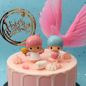 儿童生日蛋糕装饰摆件卡通双子星男孩女孩烘焙甜品台装扮摆件布置