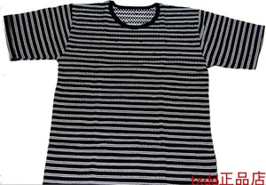 湖北鄂川天马服饰甲壳素远红外二代文化衫短袖t恤黑白条男女正品