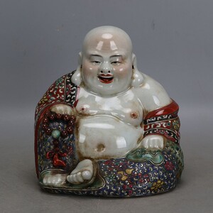 民国大师曾龙升粉彩罗汉弥勒佛像雕塑瓷古瓷器厂货古玩收藏品摆件