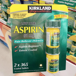 美国代购 kirkland柯克兰阿司匹林aspirin81mg低剂量365粒2瓶