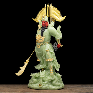 九龙关公握剑斜刀客厅摆件武财神关二爷关帝圣君佛像家用供奉神像