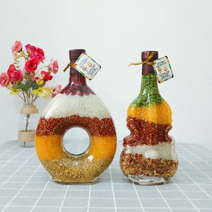 五谷丰登杂粮玻璃瓶 创意餐厅酒柜橱柜招财摆件家居装饰品工艺品