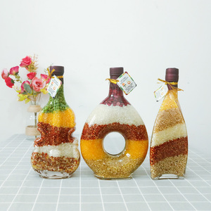 创意招财五谷丰登杂粮玻璃摆件 餐厅厨房家居装饰品 酒柜橱柜摆设