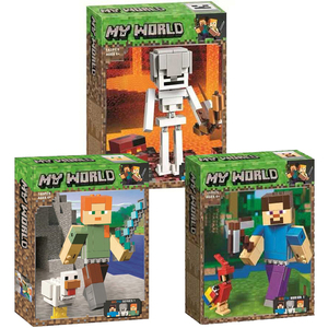 兼容乐高我的世界21148史蒂夫21149亚历克斯21150骷髅 岩浆怪积木