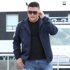 春秋休闲薄款外套加肥加大码上衣胖帅哥男装运动夹克胖子特超大号