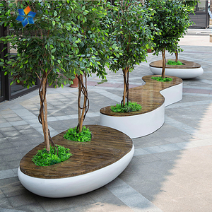 玻璃钢创意花盆组合座椅现代创意商场公园公共等候休息椅定制摆件