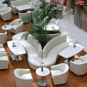 简约现代弧形办公室会客休息区创意个性异形休闲圆形办公沙发组合