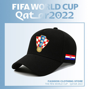 世界杯克罗地亚队足球运动棒球帽男女训练遮阳防晒鸭舌太阳帽子