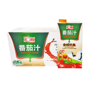 汇源番茄汁饮料1l*12盒/箱维c果蔬汁无糖加盐 新包装新日期