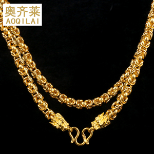 黄金项链男士款999足金大金链子龙骨龙头霸气粗大宽龙头纯金项链
