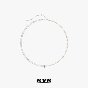 转卖！KVK2022新款循环巴洛克系列水滴吊坠珍珠双循环项链
