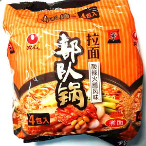 包邮 农心部队锅拉面 酸辣火腿风味方便面 拉面韩国泡面速食宵夜