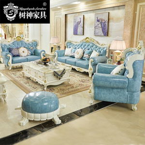 欧式真皮沙发123组合头层牛皮客厅实木家具高档奢华白色2024新款