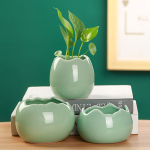 现代简约陶瓷小花瓶创意青瓷水培绿萝花瓶摆件客厅插花家居装饰品