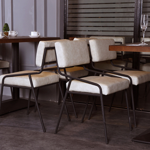 工业风铁艺餐椅北欧设计师创意loft凳子靠背极简美式复古休闲椅子