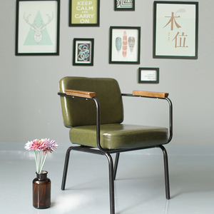 复古工业风椅子loft凳子咖啡厅家用设计师创意扶手铁艺餐椅