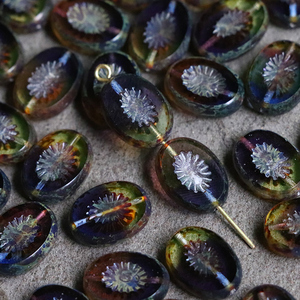 [金酷毛]捷克珠花色古董珠椭圆琉璃珠玻璃珠 手工手作饰品diy配件