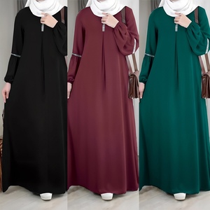 阿拉伯民族风沙特服装巴服宽松长袍及脚踝长裙女Dubai women robe