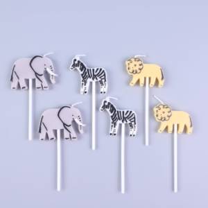 小纸匠INS韩国卡通动物大象斑马狮子生日蜡烛儿童派对装饰插件蜡