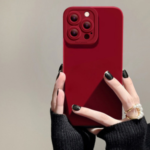 液态硅胶手机壳酒红色