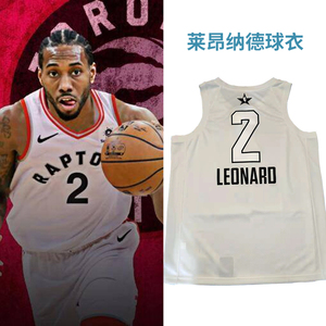 卡哇伊莱昂纳德小卡马刺全明星白色球衣背心篮球无袖男子