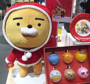 韩国代购 kakao friends ryan红帽圣诞节大号狮子55cm公仔玩偶