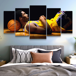 科比装饰画篮球明星床头背景墙装饰卧室五联挂画客厅nba海报壁画