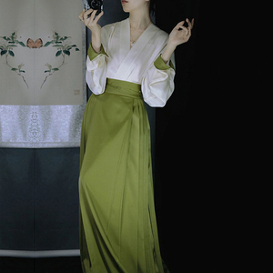 中国风汉元素古装改良汉服夏款女广袖流仙星空十二破裙绿色连衣裙