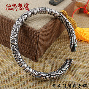 老九门同款手镯佛爷电视剧张启山复古s999纯银开口双响环 环龙