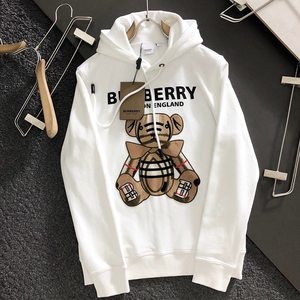 正品代购巴宝莉纯色女装2020新款小熊刺绣套头卫衣女休闲情侣外套